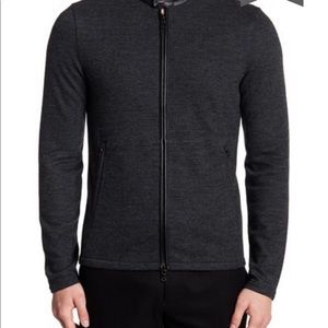 John varvatos front zip faux leather trim xxl